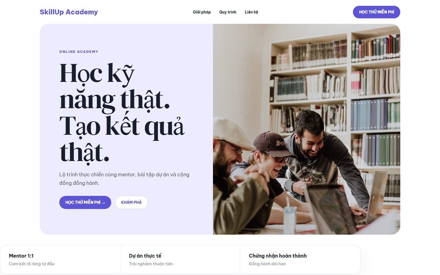 Landing Page khóa học trực tuyến