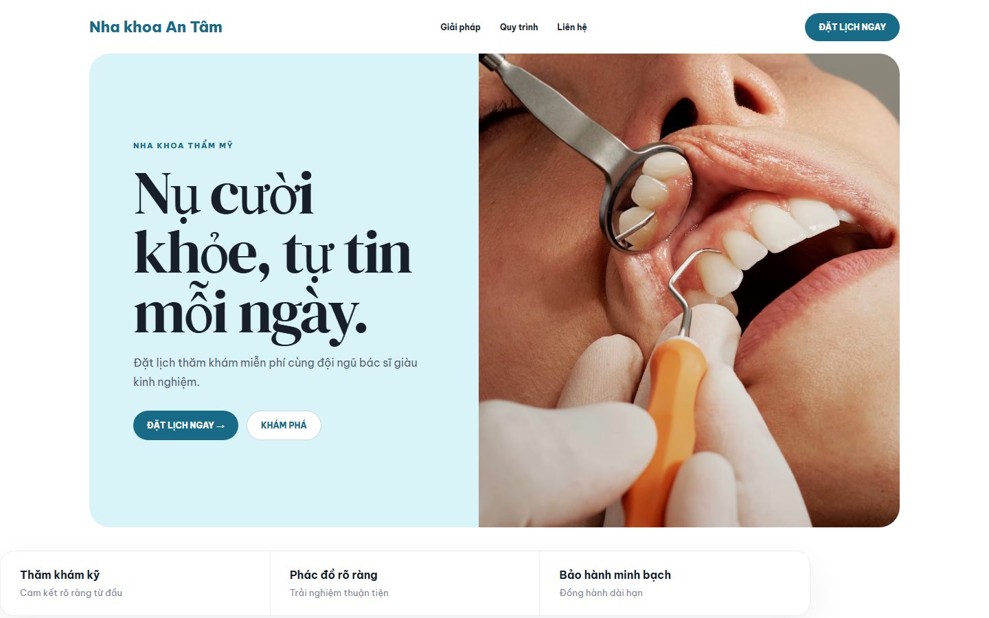 Landing Page nha khoa thẩm mỹ