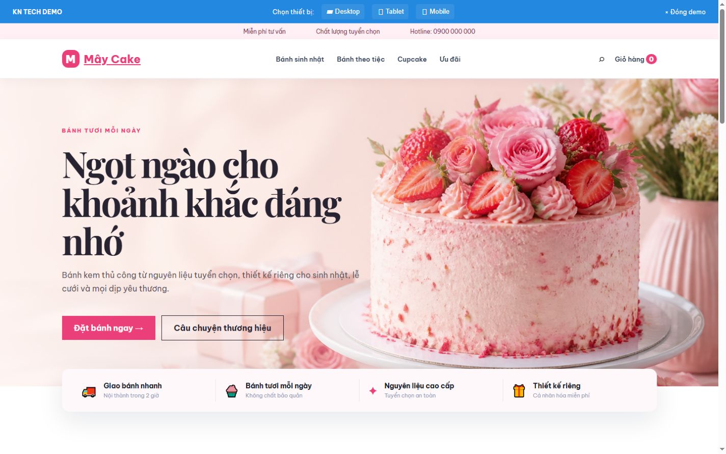 Website cửa hàng bánh ngọt