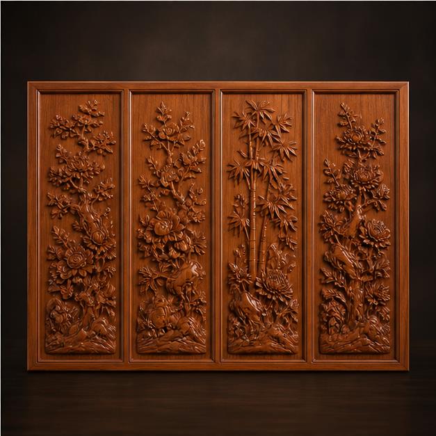 Tranh gỗ Tứ Quý